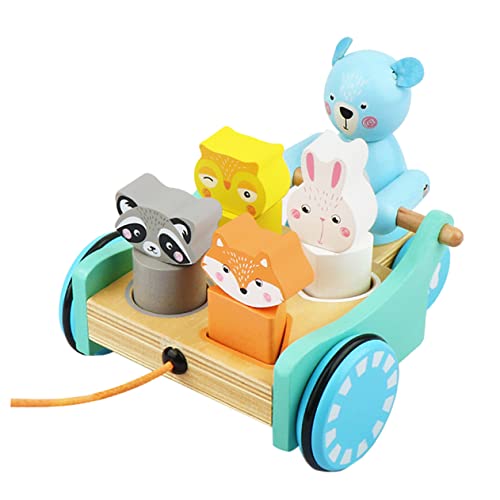 FOYTOKI 1 Satz Holzspielzeug für Lernspielzeug mit Tieranhänger Pädagogisches Cart Toy für Frühkindliche Entwicklung für Jungen Jahren von FOYTOKI