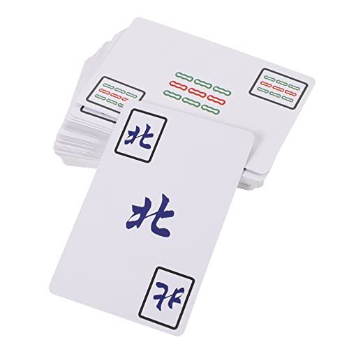 FOYTOKI 1 Satz Mahjong Karten Tragbares Chinesisches Mahjong Kartenspiel für Reisen mit Vollständigem Zubehör Fördert Logisches und Hand Augen Koordination für Partys und Familientreffen von FOYTOKI