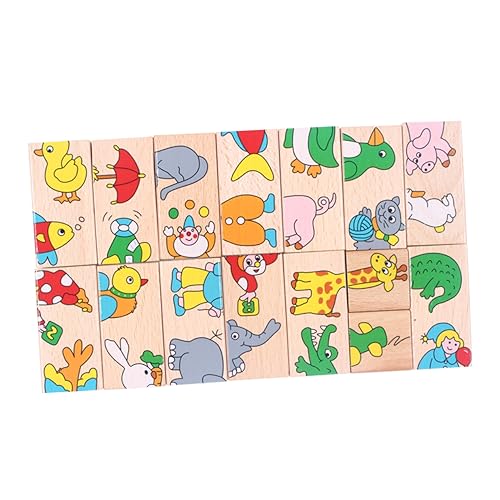 FOYTOKI 1 Satz Montessori Domino Puzzle aus Holz Tier Domino für Regenbogenfarbig Pädagogisches zur Stimulation von Fantasie und Kreativität für Jungen und Jahren von FOYTOKI