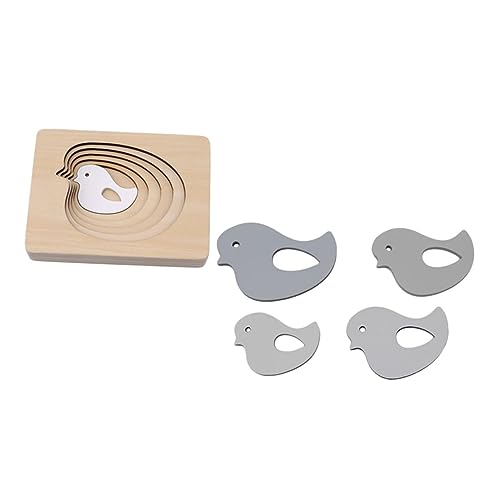 FOYTOKI 1 Satz Multilayer Holzpuzzle für Farben Erkennen Hand Augen Koordination Trainieren Tierdesign Sicheres Holzspielzeug für Kleinkinder für Jungen von FOYTOKI