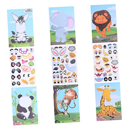 FOYTOKI 1 Satz Tier Mix und Match Sticker Teiliges zum Selbstgestalten von Tiergesichtern Kreative Aufkleber für Belohnungen und Unterrichtsaktivitäten von FOYTOKI