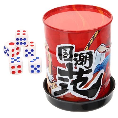 FOYTOKI 1 Satz Würfelbecher mit Würfeln Tragbarer und Kompakter Dice Cup für Partys Bars und Spiele Stilvoller Würfelhalter für Unterhaltsame Spiele und Aktivitäten von FOYTOKI