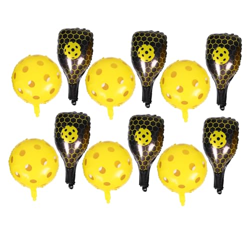 FOYTOKI 1satz Aufblasbare Pickleball Schläger Ballons Aluminiumfolie Cartoon Deko Für Sportthemen-partys Geburtstagsfeiern Und Outdoor-spiele Teiliges Schläger Bälle von FOYTOKI