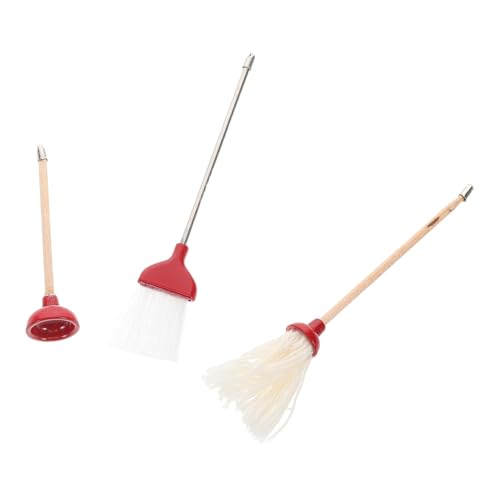 FOYTOKI 1 Set Dollhouse Reinigungswerkzeuge Mini Besen Kolben Mop Realistische Miniaturzubehör Für Dollhouse Decor Und Miniatur -hausreinigung von FOYTOKI
