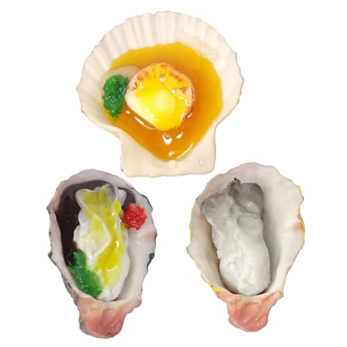 FOYTOKI 1 Set Jakobsmuschel Modell Zubehör Meeresfrüchte Gericht Hochzeitsdekorationen Muscheln Austern Essen Gefälschtes Kinderspielzeug Foto Requisiten Kunststoff von FOYTOKI