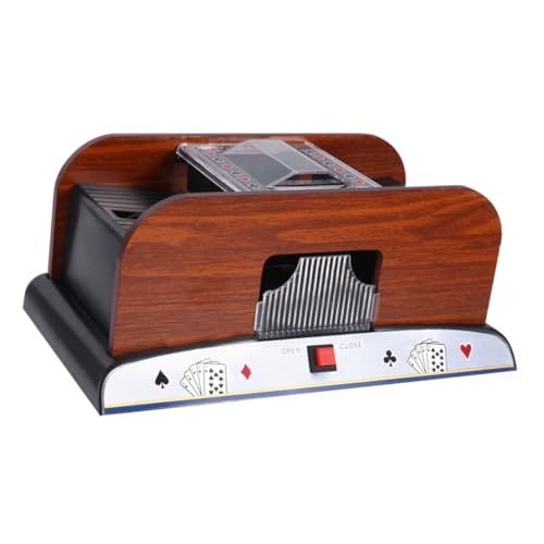 FOYTOKI 1 Stück Automatische Kartenmischmaschine für Bridge und Poker Batterielose Elektrische Spielkartenmischmaschine für Kartenspiele Einfache Bedienung mit Knopfdruck für Decks von FOYTOKI