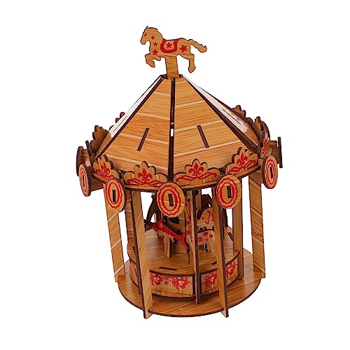 FOYTOKI 1 Stück Holzpuzzle Karussell Modell DIY für Kreatives Bastelspielzeug Geduld und Konzentration für Deko und von FOYTOKI
