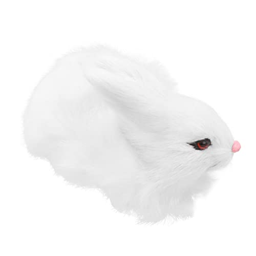 FOYTOKI 1 Stück Mini Plüschkaninchen Deko Realistisches Kompaktes und Leichtes Kuscheltier für Zuhause Weiß Perfektes für Dekoration für Partys von FOYTOKI