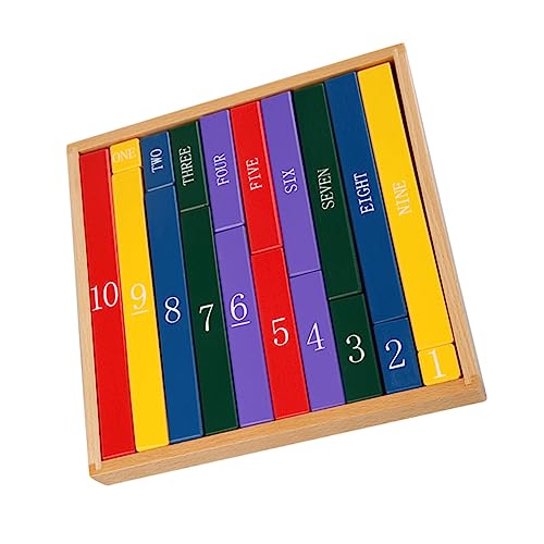 FOYTOKI 1 Stück Montessori Lernspielzeuge für Holz Zahlenstäbe Pädagogisches Kognitiven Fähigkeiten für Vorschulkinder um Mathematik und Englisch Spielerisch zu Lernen von FOYTOKI