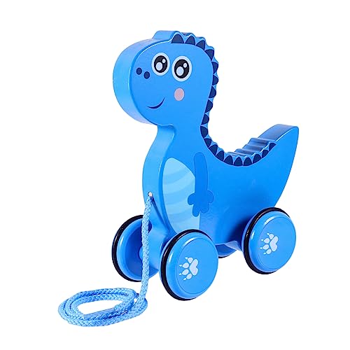 FOYTOKI Holz Nachziehtier Dinosaurier Lernspielzeug Für Kleinkinder Fördert Laufen Motorischen Fähigkeiten Sicher Mit Glatten Kanten Schädliche Stoffe Perfektes Für Junge Mädchen Und von FOYTOKI