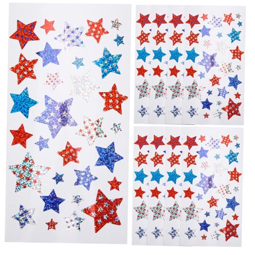 FOYTOKI 10 Blatt Glitzernde Sternenaufkleber Dekorative Belohnungssticker für Kindergarten Schule für Kreative Projekte Partys und Erziehungshilfe von FOYTOKI