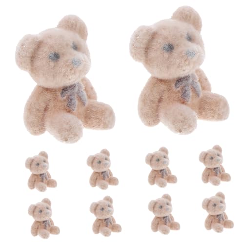 FOYTOKI 10 Stück Bärenfiguren Teiliges aus Flockierte Bärenstatuen für DIY Projekte Hochzeitsdekorationen Garten und Wohnaccessoires Realistische Deko für Erwachsene von FOYTOKI