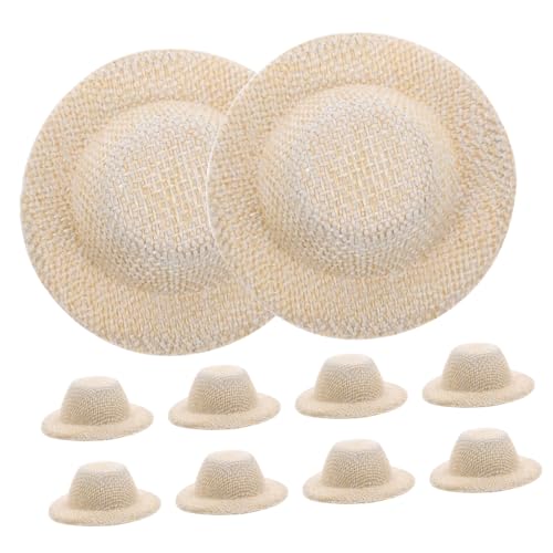 FOYTOKI 10 Stück Miniature Hüte Imitation Strohhüte für Puppen DIY Bastelaccessoires Kleine Dekorationen aus Lint und Sandfarben FOYTOKI 10 Stück Miniature Hüte Imitation Strohhüte für Puppen DIY Bastelaccessoires Kleine Dekorationen aus Lint und Sandfarben von FOYTOKI