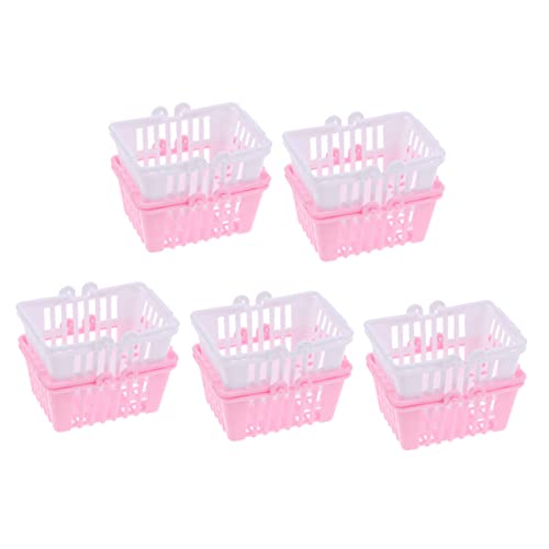 FOYTOKI 10 Stück Puppen-einkaufskorb Dekorativ Gefälscht Miniatur Mini-hausversorgung Mini-Korb Aus Kunststoff Mini House Decor Entzückender Mini-Korb Plastik von FOYTOKI