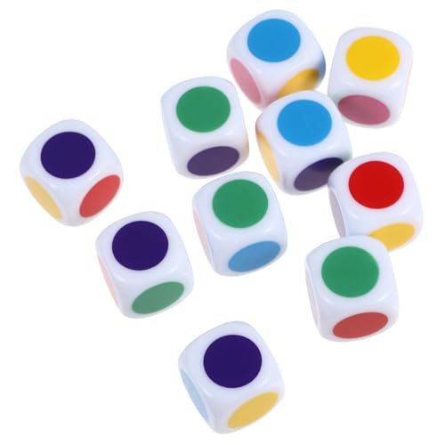 FOYTOKI 10 Stück Farbbedruckte Kognitive Würfel für Kinder Siebdruckwürfel aus Acryl für Interaktive Lernspiele Farben Erkennen und Zählen Lernen von FOYTOKI
