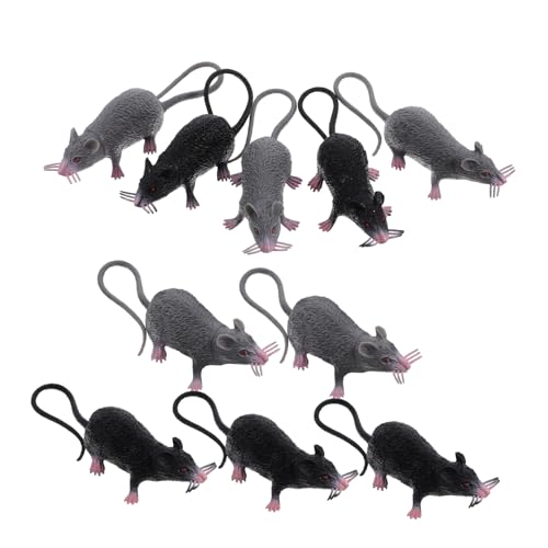 FOYTOKI 10 Stück Teiliges Halloween Streichspielzeug Realistische Ratten Mittelgroß Schwarz Detailgetreue Falsche Mäuse für Gruselige Dekorationen Praktische Scherzartikel für Halloween FOYTOKI 10 Stück Teiliges Halloween Streichspielzeug Realistische Ratten Mittelgroß Schwarz Detailgetreue Falsche Mäuse für Gruselige Dekorationen Praktische Scherzartikel für Halloween von FOYTOKI