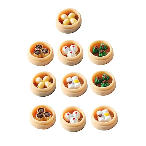 FOYTOKI 10 Stücke Mini Gedünstete Knödel Modell Tee Restaurant Chinesische Lebensmittel Miniatur Figur FOYTOKI 10 Stücke Mini Gedünstete Knödel Modell Tee Restaurant Chinesische Lebensmittel Miniatur Figur von FOYTOKI