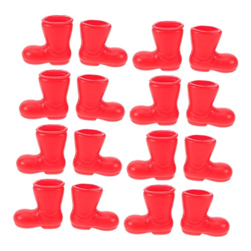 FOYTOKI 100 Stück Teiliges Mini Weihnachtsmann Stiefel Rot Miniatur Santa Claus Boots für DIY Bastelprojekte Puppenhaus Mini Ornamente Weihnachtsdeko Figuren Tischdeko Weihnachten von FOYTOKI