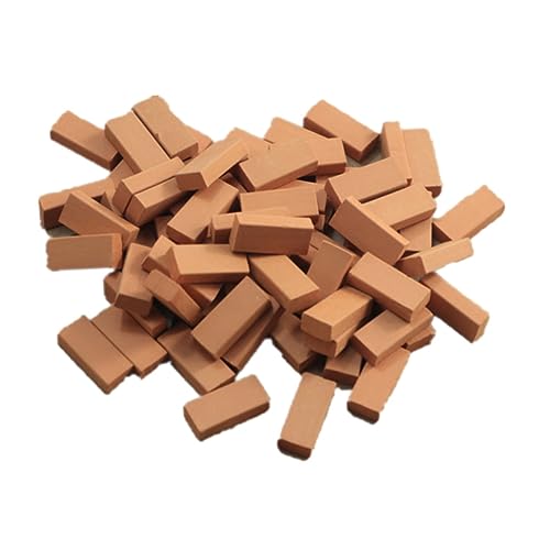 FOYTOKI 100 Stück Ziegelsteine für Sandtisch und Mikro Landschaften Kreative Bauklötze aus Hochwertigem für Modelleisenbahnen und Kinderprojekte von FOYTOKI