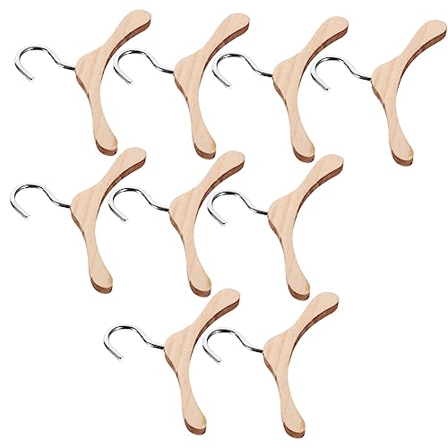 FOYTOKI 10Stücke Kleiderbügel aus Holz für Puppen Hölzerner Aufhänger für Puppenkleidung Zubehör für Puppenschrank Lösung zur Organisation von FOYTOKI