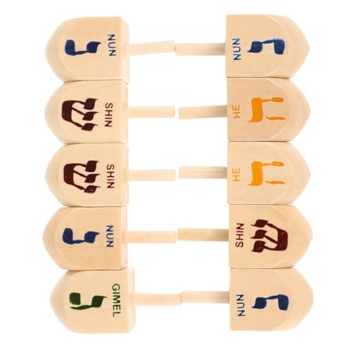 FOYTOKI 10Stücke Teiliges Holz Dreidel Set für Chanukka Miniaturspielzeug für Dekoratives Dreidel Desktop für Chanukka Partys und Fördert Soziale Interaktion FOYTOKI 10Stücke Teiliges Holz Dreidel Set für Chanukka Miniaturspielzeug für Dekoratives Dreidel Desktop für Chanukka Partys und Fördert Soziale Interaktion von FOYTOKI