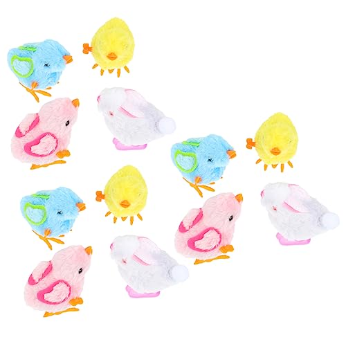 FOYTOKI 12 Stück Teiliges Aufziehspielzeug Springende Hase und Huhn Spielzeuge Cartoon Tiere für Energiesparendes Design für Ostern und Geburtstagsfeiern Zufällige Farbe von FOYTOKI