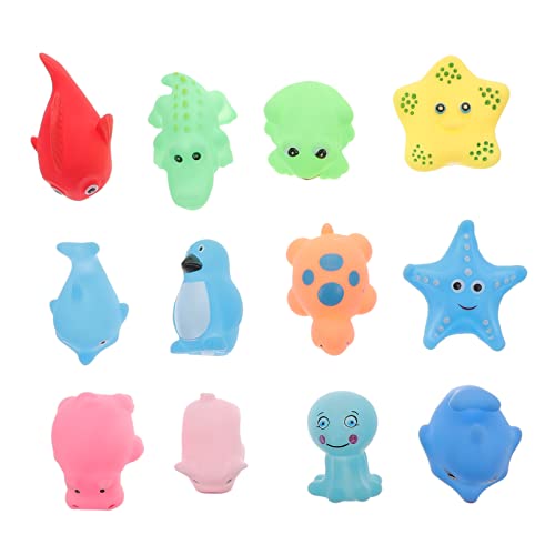 FOYTOKI 12 Stück Teiliges Badespielzeug für Kleinkinder Tierbadspielzeug für Junge Mädchen Langlebig aus Vinyl Fördert Fingerfertigkeit und Sorgt für Spaß Beim von FOYTOKI
