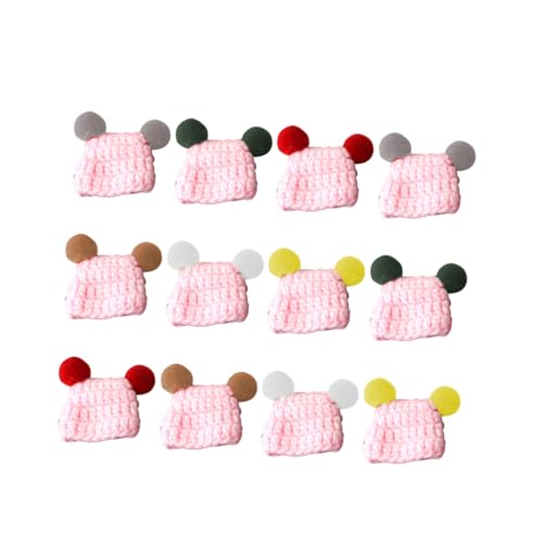 FOYTOKI 12 Stück Teiliges Mini Häkelmützen zum Basteln Bunte DIY Puppenhüte aus Weichem Garn Handgefertigte Mini Mützen für Dekoration und Weihnachtsmützen von FOYTOKI
