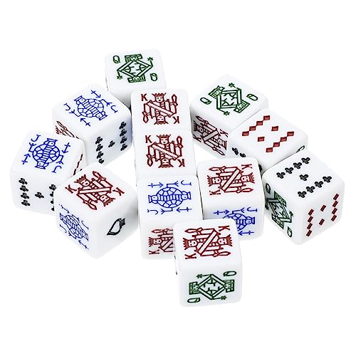 FOYTOKI 12 Stück Teiliges Pokerwürfel Set Spielchips für Lustige Partyspiele Langlebige und Verschleißfeste Dice für Ktv Bar und Unterhaltungsanlässe von FOYTOKI