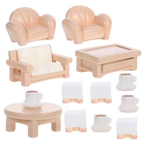 FOYTOKI 13-teiliges Puppenhaus-möbel-zubehörset – Miniaturmöbel Inklusive Mini-couchtisch Und Sofa Für Das Wohnzimmer Und Schlafzimmer des Puppenhauses FOYTOKI 13-teiliges Puppenhaus-möbel-zubehörset – Miniaturmöbel Inklusive Mini-couchtisch Und Sofa Für Das Wohnzimmer Und Schlafzimmer des Puppenhauses von FOYTOKI
