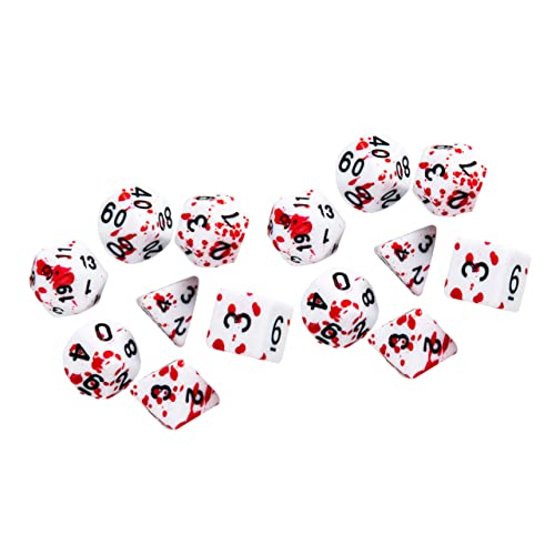 FOYTOKI 14 Stück Teiliges Blutwürfel Opaque Gaming mit Splatter Design für Rollenspiele für Partys Outdoor Aktivitäten und Brettspiele von FOYTOKI
