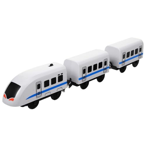 FOYTOKI 1Satz Batteriebetriebenes Zugspielzeug Kleines Elektrisches Zugmodell mit Magnetkupplung Kompatibel mit Holzeisenbahn Geschenkidee für Eisenbahnliebhaber Farbenfrohes von FOYTOKI