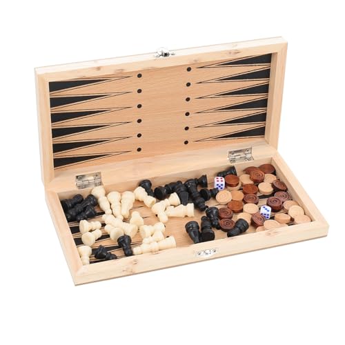 FOYTOKI 1Satz Faltbares Schachspiel für Holz Schach Tragbares Schachbrett mit Sicherem Design für Reisen und Spielspaß von FOYTOKI