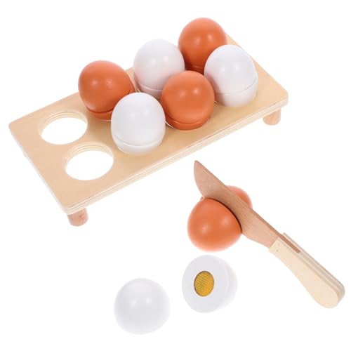 FOYTOKI 1Satz Holz Spielzeugset Eiern für Simulationsspielzeug für Kinderküche mit Schneidebrett Fördert Feinmotorik und Sicherheitsbewusstsein FOYTOKI 1Satz Holz Spielzeugset Eiern für Simulationsspielzeug für Kinderküche mit Schneidebrett Fördert Feinmotorik und Sicherheitsbewusstsein von FOYTOKI