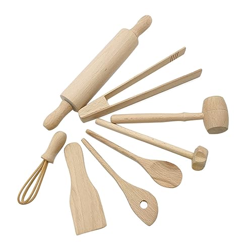 FOYTOKI 1Satz Holzspielzeug für Teiliges Küchengeschirr mit Spatel und Löffeln Sicheres und Langlebiges für Fantasievolles Rollenspiel für Kleinkinder Jahren FOYTOKI 1Satz Holzspielzeug für Teiliges Küchengeschirr mit Spatel und Löffeln Sicheres und Langlebiges für Fantasievolles Rollenspiel für Kleinkinder Jahren von FOYTOKI