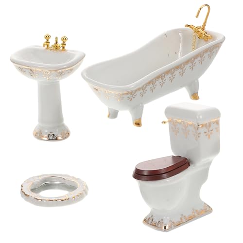 FOYTOKI 1Satz Keramik Minibadewanne Toilette und Waschbecken für Kreative Rollenspiele Komplettes Badeset für Kleine Puppenhausliebhaber FOYTOKI 1Satz Keramik Minibadewanne Toilette und Waschbecken für Kreative Rollenspiele Komplettes Badeset für Kleine Puppenhausliebhaber von FOYTOKI