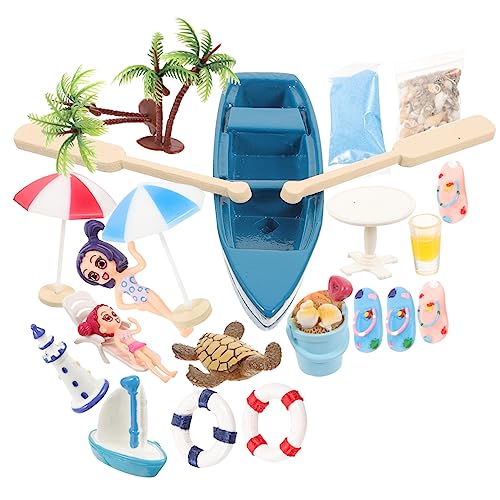 FOYTOKI 1Satz Mini Strand Deko für Puppenhäuser mit Micro Landscape Accessoires Sommer für DIY Miniaturen Stilvolle Strandmikroszene Muscheln von FOYTOKI