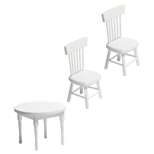 FOYTOKI 1Satz Mini Tischstuhl Set Weißes Möbelmodell für Puppenhaus Mini Accessoires Kindertischstuhl Set für Dekoration und Verarbeitung FOYTOKI 1Satz Mini Tischstuhl Set Weißes Möbelmodell für Puppenhaus Mini Accessoires Kindertischstuhl Set für Dekoration und Verarbeitung von FOYTOKI