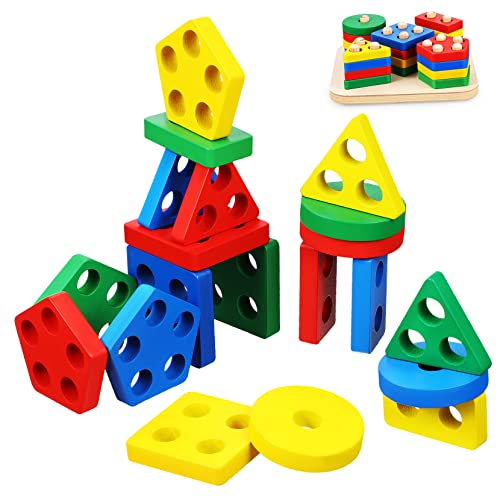 FOYTOKI 1Satz Montessori Holzsortierstapel mit Farbformerkennungsblöcken Pädagogisches Lernspielzeug für Kleinkinder Fördert Koordination und Fingerflexibilität Sicheres Design FOYTOKI 1Satz Montessori Holzsortierstapel mit Farbformerkennungsblöcken Pädagogisches Lernspielzeug für Kleinkinder Fördert Koordination und Fingerflexibilität Sicheres Design von FOYTOKI