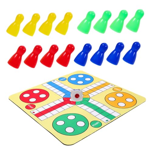 FOYTOKI 1Satz Tragbares Flugschachspiel mit Klappschachmatte Kreatives Tischspiel für Zuhause Bars und Ktv Ludo mit Mauspad für Unterhaltung und von FOYTOKI