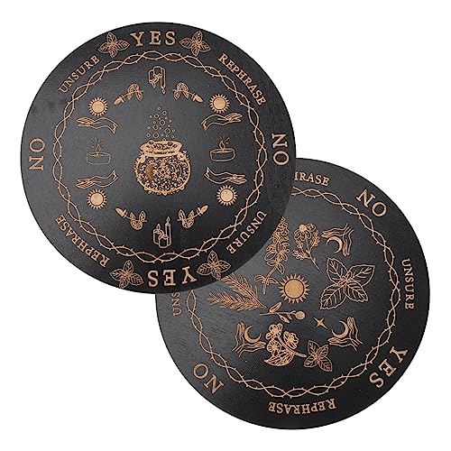 FOYTOKI 2 Stück Holz Divinationsbrett für Altar Dekoratives Pendelbrett für Wahrsagerei und Meditation Zubehör für Partys und Zuhause von FOYTOKI