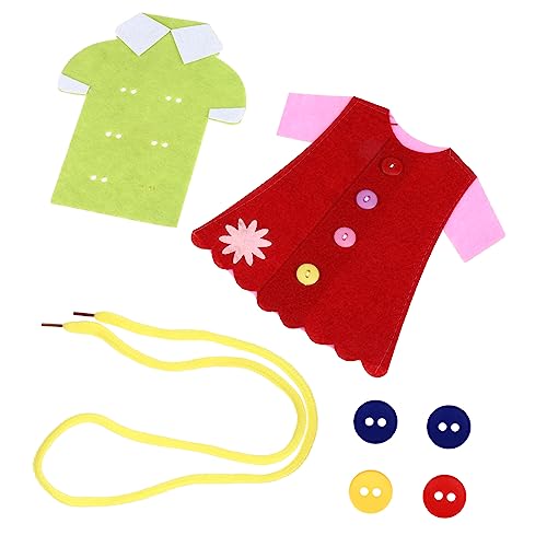 FOYTOKI 2 Stück Lernspielzeug Kleidung für Kleinkinder Hand Augen Koordination Knopfspielzeuge Pädagogisches für Vorschulkinder Zufällige Farbe von FOYTOKI