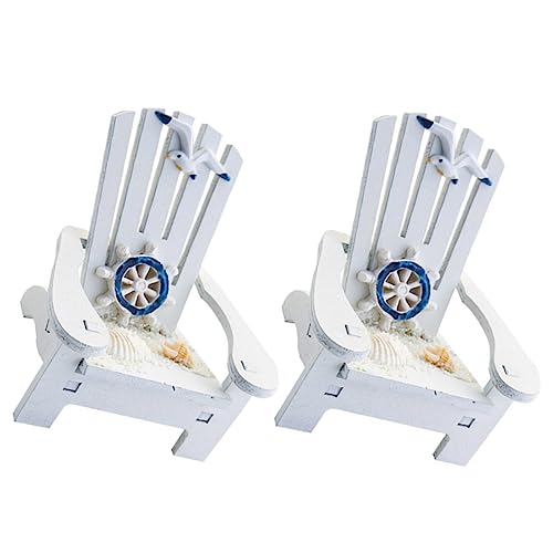 FOYTOKI 2 Stück Mediterrane Mini Holzstuhl Deko Strand Dekoration für Schlafzimmer und Schreibtisch Kreative Wohnaccessoires aus Leichtem Holz Perfektes für Freunde von FOYTOKI