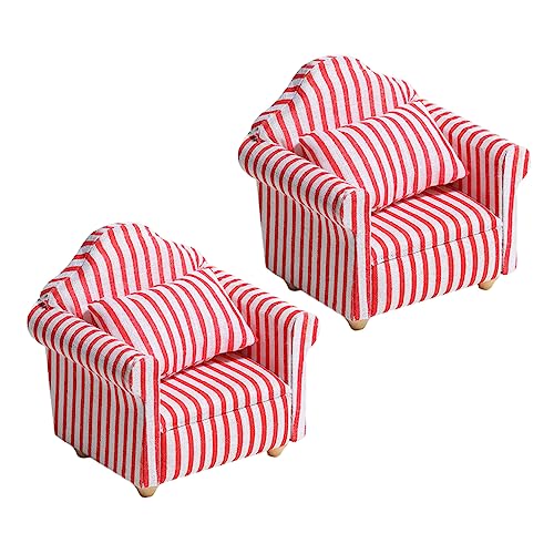 FOYTOKI 2 Stück Mini Sofa Möbel für Puppenhaus Streifen Zubehör für Kreative Spiele und Dekoration von Wohnzimmern FOYTOKI 2 Stück Mini Sofa Möbel für Puppenhaus Streifen Zubehör für Kreative Spiele und Dekoration von Wohnzimmern von FOYTOKI