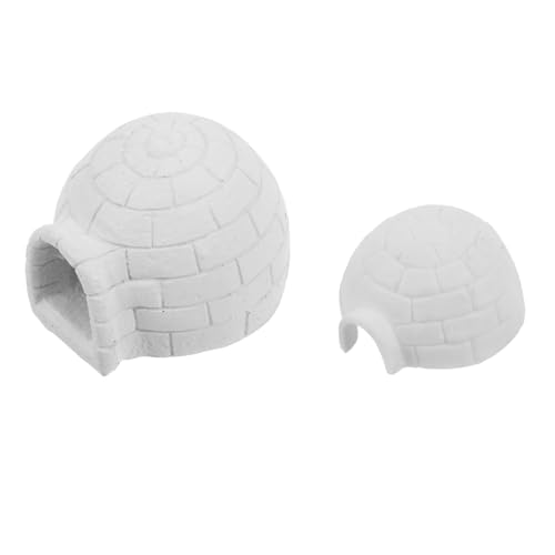 FOYTOKI 2 Stück Mini-eishaus-Figuren, Winzige Harz-iglu-statuen, DIY Arktische Miniaturen, Mikro-landschaftsornamente, Puppenhaus-Dekorationen Für Heimwerker von FOYTOKI