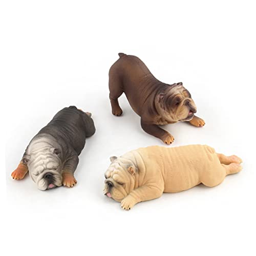 FOYTOKI 2 Stücke Mini Bulldog Modelle Realistische Plastik Hundefiguren zur Dekoration für Zuhause Büro Auto Süße Simulationstiere für Hundeliebhaber von FOYTOKI
