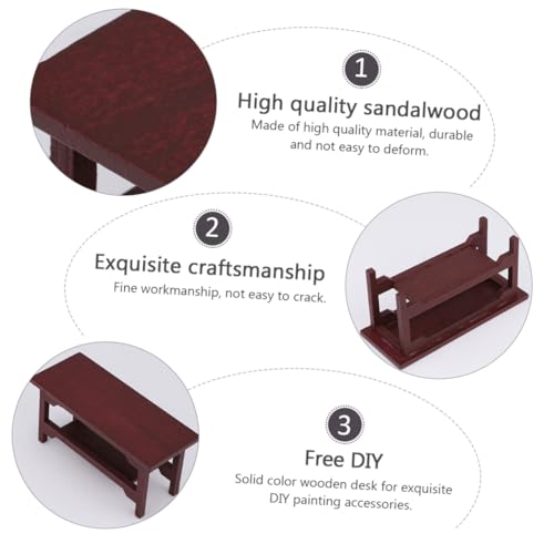 FOYTOKI 2 Stücke Miniatur Holzschreibtisch Handgefertigte Kleine Schreibtisch-Dekoration Stabiles Miniaturmöbel mit Glatter Oberfläche Dekoratives DIY Ornament für Wohn Arbeitszimmer von FOYTOKI
