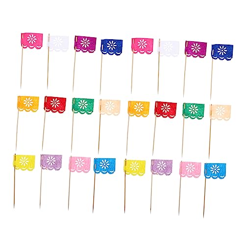 FOYTOKI 24stücke Mexikanische Tag Der Toten Cupcake Topper Bunte Dekorationen Für Partys Feiern Halloween Und Geburtstage Für Tortendekoration Und Festliche Anlässe von FOYTOKI