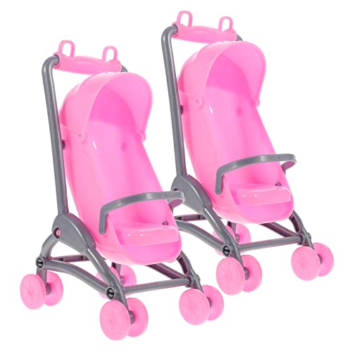 FOYTOKI 2Stücke Mini Kinderwagen für Kunststoff Simulation Kinderwagen Modell für Teiliges von FOYTOKI