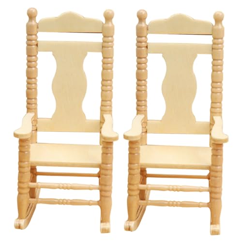 FOYTOKI 2Stücke Puppenhaus Möbel Vintage Schaukelstuhl für Puppenhaus Robustes Design für Schlafzimmer Deko FOYTOKI 2Stücke Puppenhaus Möbel Vintage Schaukelstuhl für Puppenhaus Robustes Design für Schlafzimmer Deko von FOYTOKI